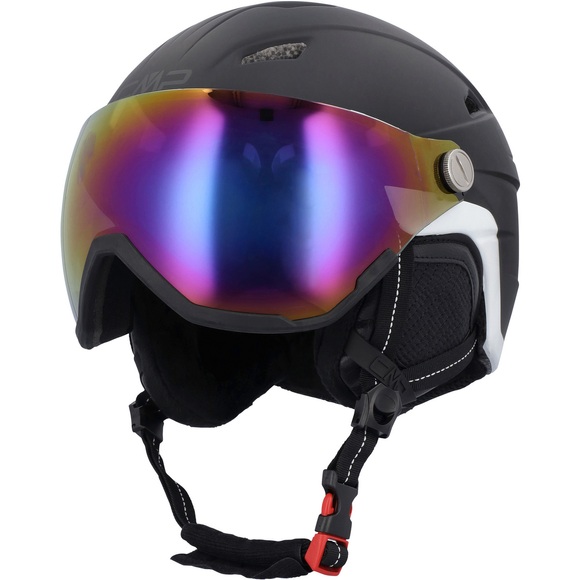 CMP Kinder WJ-2 Visier Helm (Größe XS, Schwarz)