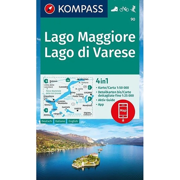 Kompass Verlag WK 90 Lago Maggiore, Lago die Vare