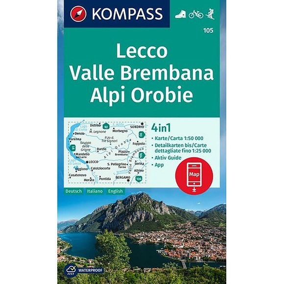 Kompass Verlag WK 105 Lecco - Valle Brembana