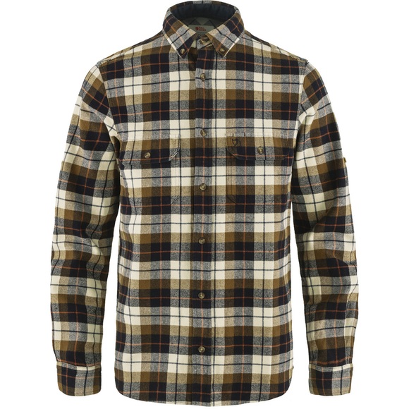 FJÄLLRÄVEN Herren Flanellhemd Singi Heavy dunkelblau | S