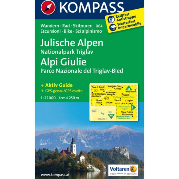 KOMPASS Wanderkarte Julische Alpen, Nationalpark Triglav, Alpi Giulie