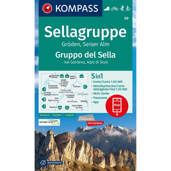 Kompass Verlag WK 59 Sellagruppe - Gröden - Seiseralm