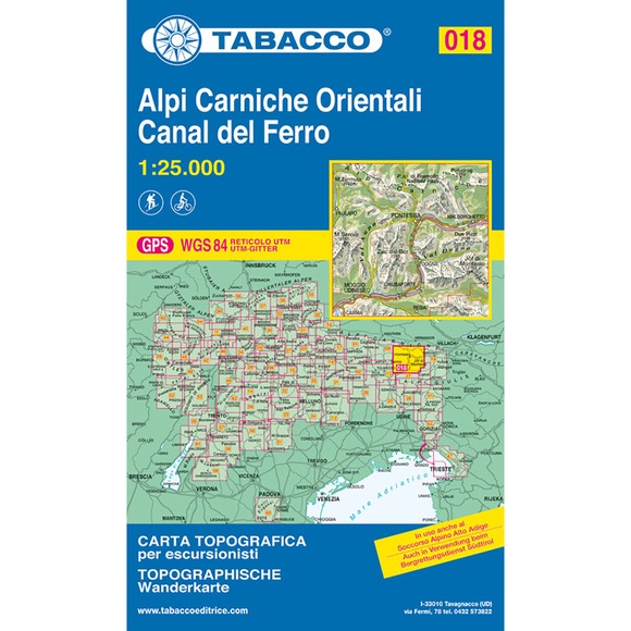 Tabacco topographische Wanderkarte Alpi Carniche