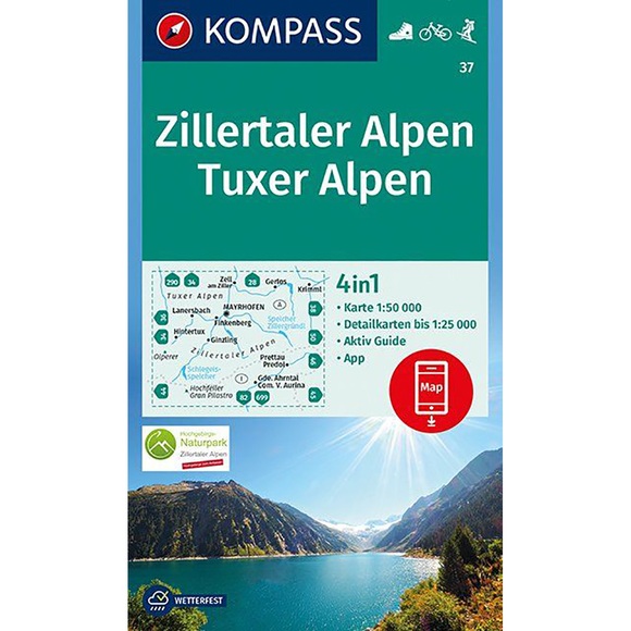 Kompass Verlag WK 37 Zillertaler Alpen - Tuxer Alpen