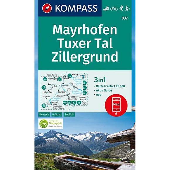 Kompass Verlag WK 037 Mayrhofen-Tuxer Tal-Zillergrund