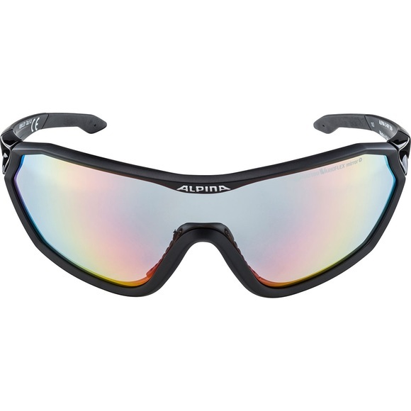 Alpina S-WAY QVM+ Sportbrille - black matt rainbow mirror