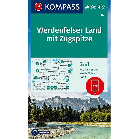 KOMPASS Wanderkarte Werdenfelser Land mit Zugspitze
