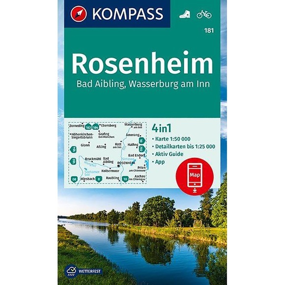 KOMPASS Wanderkarte Rosenheim, Bad Aibling, Wasserburg am Inn