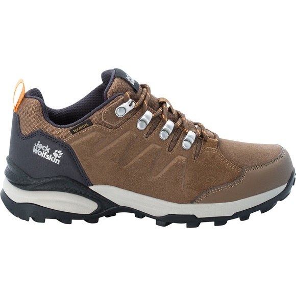 Jack Wolfskin Wasserdichte Frauen Wanderschuhe aus Leder Refugio Texapore Low Women 39 braun brown / apricot