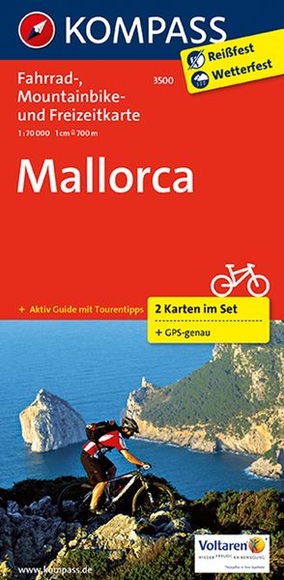 Kompass Fahrradkarte Mallorca, 2 Bl.