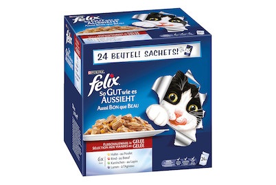 Felix ´´So gut wie es aussieht´´ in Gelee 24 x 100 g - Köstliche Fleischauswahl