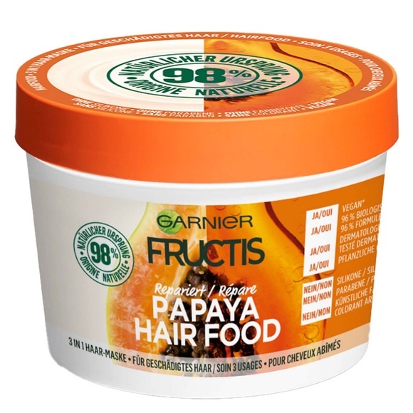 Garnier Fructis Hairfood Papaya - Reparierende 3 in1 Haarmaske 390ml
