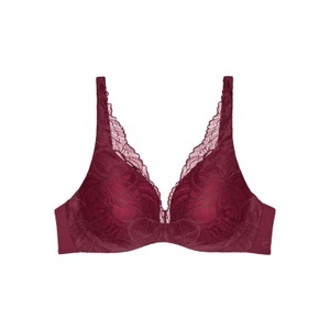 TRIUMPH, Triumph Schalen-BH »Body Make-Up Illusion Lace WP«, Stretch-Spitze, BODY MAKE-UP ILLUSION LACE BH mit Bügel, gefüttert in bordeux