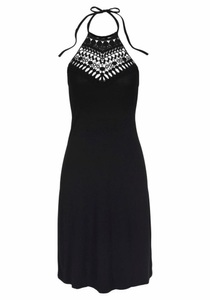 Lascana, LASCANA Neckholderkleid, LASCANA Neckholderkleid, mit Spitzeneinsatz, kurzes Sommerkleid, Strandkleid