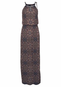 Lascana, LASCANA Maxikleid, LASCANA Maxikleid, mit modischem Ausschnitt im Alloverdruck, Sommerkleid, Strandkleid