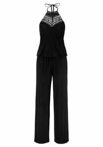 Lascana, LASCANA Neckholder-Overall, LASCANA Neckholder-Overall, mit Spitzeneinsatz am Ausschnitt, sommerlicher Jumpsuit mit Taschen