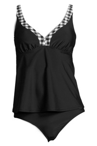 Lascana, LASCANA Bügel-Tankini, LASCANA Bügel-Tankini, mit Karo-Kontrastdetails an Hose und Top