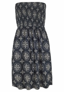 Lascana, LASCANA Strandkleid, LASCANA Bandeaukleid, mit gesmoktem Oberteil im Alloverdruck, schulterfreies Sommerkleid