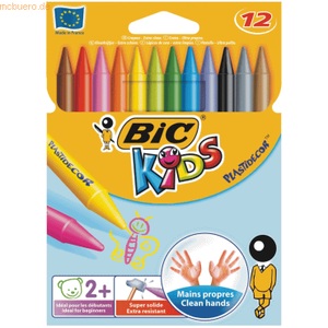 BIC, 12 BIC Plastidecor Slim Wachsmalstifte farbsortiert, 