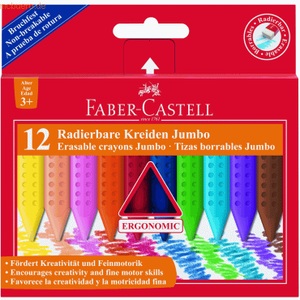 FABER-CASTELL, 12 FABER-CASTELL Jumbo Wachsmalstifte farbsortiert, 