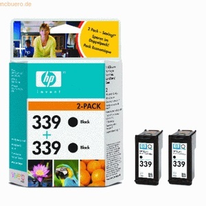 HP, 2 HP 339 black ink cartridges, ink black no. 339 (C9504EE) HP colorful/multi