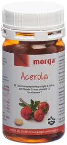 Morga, morga Acerola Tablette 80 mg Vitamin C (80 Stück), morga Acerola mit Vitamin C Tabletten (80 Stk)