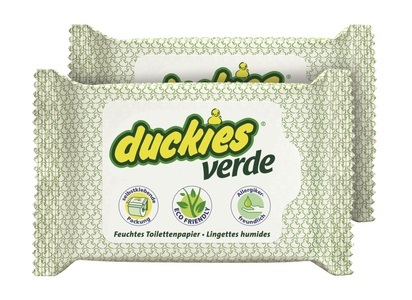 Duckies, Duckies Verde feuchtes WC-Papier Duo (2x30 Stück), Duckies Verde feuchtes WC-Papier Duo