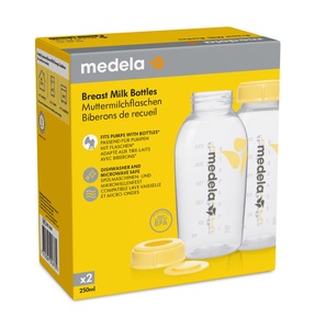 Medela, medela Muttermilchflaschenset 250ml, medela Milchflasche Inkl. Deckel mit Einlage (2x250ml)