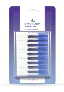 Wild, Emoform Brush'nClean 50 Stück XL, zahnstocher, einweg Kunstoff Zahnstocher, für grosse Zwischnräume, Firma Wild, Emoform Brush'nClean 50 Stück XL, zahnstocher, einweg Kunstoff Zahnstocher, für grosse Zwischnräume, Firma Wild