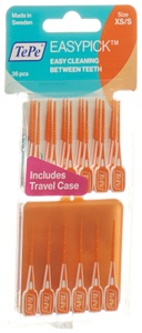 TePe, TePe® Easypick™ Interdentalbürsten Gr. Xs/s, TePe EasyPick ORANGE XS/S, Metallfreie Interdentalbürsten, für schmale und grosse Zwischnraüme, sanft, einweg, Mehrmals brauchbar