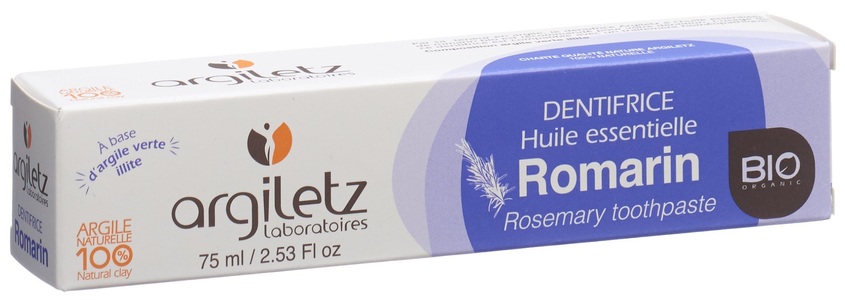 Argiletz, argiletz Zahnpasta Rosmarin Bio (75 ml), ARGILETZ Zahnpasta Rosmarin Bio 75 ml