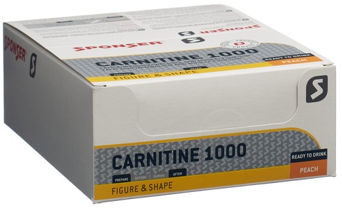 Sponser, L-Carnitin 1000 30 x 25ml Trinkampullen, Sponser® Carnitin 1000 Ampulle, Pfirsich