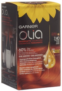 Garnier, GARNIER Haarfarbe 7.40 Intensives Kupfer (1 Stück), Garnier Olia Bold Dauerhafte Haarfarbe