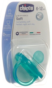 CHICCO, chicco Beruhigungssauger Physio Soft Silikon blau 6 bis 16 Monate, Chicco beruhigender Sauger physio soft Silikon, blau, 6-16 Monate (1 Stk)