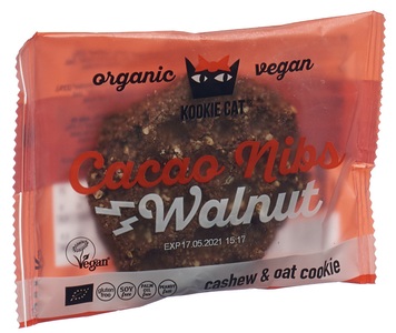 Kookie Cat, Kookie Cat Cacao Nibs Walnut Cookie (50 g), KOOKIE CAT Double Chocolat Walnut Cookie (50g)