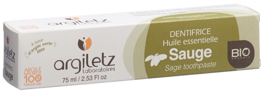 Argiletz, argiletz Zahnpasta Salbei Bio (75 ml), ARGILETZ Zahnpasta Salbei Bio 75 ml