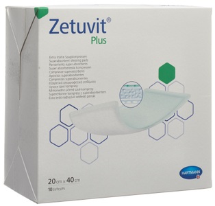 Zetuvit, Zetuvit Plus Absorptionsverband 20x40cm (10 Stück), Hartmann Zetuvit® Plus Saugkompressen 20 x 40 cm