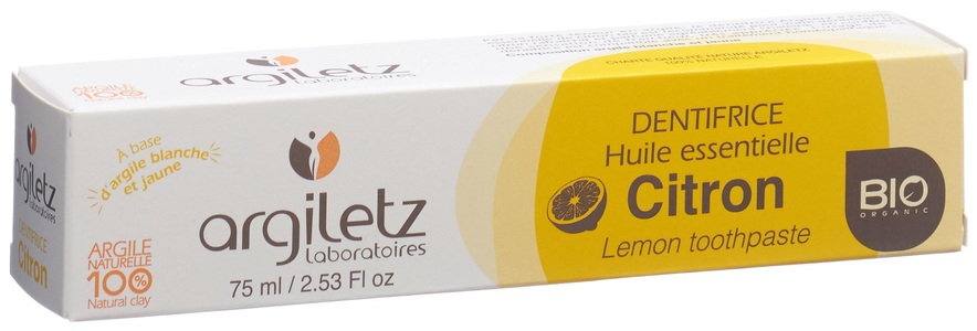 Argiletz, argiletz Zahnpasta Zitrone Bio (75 ml), Argiletz Zahnpasta Zitrone Bio (75ml)
