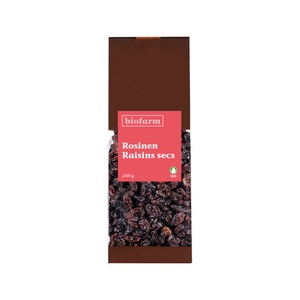 Biofarm, Biofarm Rosinen Knospe (200 g), Biofarm Rosinen Knospe Beutel 200 g
