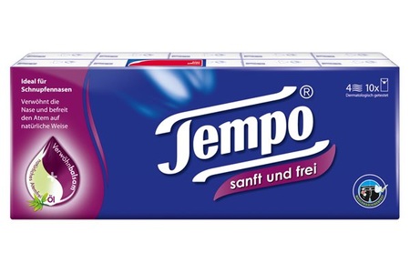 Tempo, Tempo Sanft & Frei 10x9, Tempo Taschentücher