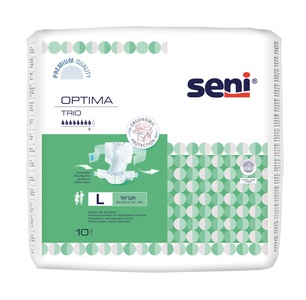 seni, seni Optima Trio Inkontinenzeinlagen L mit Hüftband 3. Saugkraft atmungsaktiv (10 Stück), seni Optima Trio Vorlagen L mit Hüftbund atmungsaktiv Hüftumfang 80-125cm 8 Tropfen