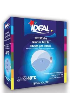 Ideal, IDEAL Baumwolle Color No16 himmelblau (1 Stück), IDEAL Textilfarbe Himmelblau 16 Maxi (400g)