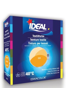 Ideal, IDEAL Baumwolle Color No38 mandarine (1 Stück), IDEAL Textilfarbe Mandarine 38 Maxi (400g)