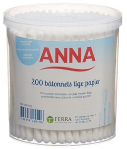 Anna, Anna Wattestäbchen Papier (200 Stück), Anna Wattestäbchen Papier (200stk)