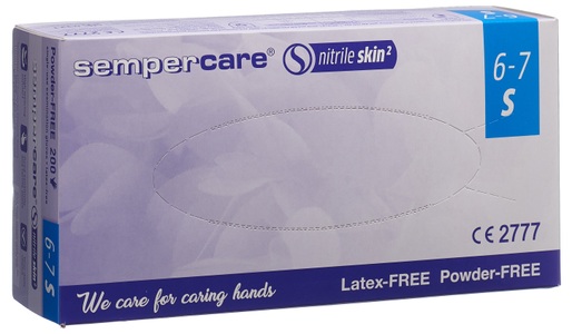 Sempercare, Sempercare Nitrile Skin Handschuhe S puderfrei unsteril (200 Stück), sempercare® Nitrile Skin Latexfreie Nitrilhandschuhe Größe 6-7 S
