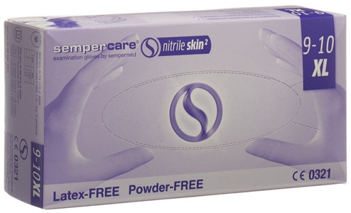 Sempercare, Sempercare Nitrile Skin Handschuhe XL puderfrei unsteril (180 Stück), Sempercare® Nitril-Handschuhe Größe XL unsteril