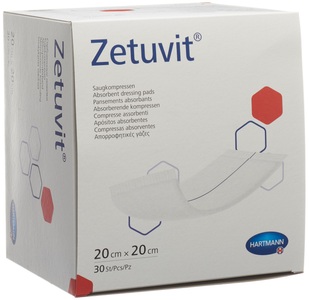 Zetuvit, Zetuvit Absorptionsverband 20x20cm (30 Stück), Hartmann Zetuvit® Saugkompresse unsteril 20 x 20 cm