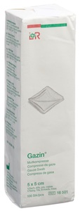 Lohmann & Rauscher, Lohmann & Rauscher Gazin® Kompresse 5 x 5 cm, Gazin Mullkompressen 5x5cm, 12-fach, unsteril (100 Stk)
