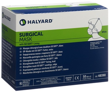 HALYARD, HALYARD OP Masken SoSoft weiss Typ II (50 Stück), HALYARD OP Masken SoSoft weiss Typ II