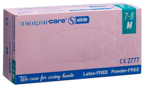 Sempercare, Sempercare Handschuhe Nitril M puderfrei unsteril (100 Stück), Sempercare Nitril Handschuhe, Grösse M, blau, puderfrei (100 Stk)
